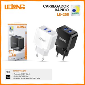 FONTE LELONG 5.1A 2USB